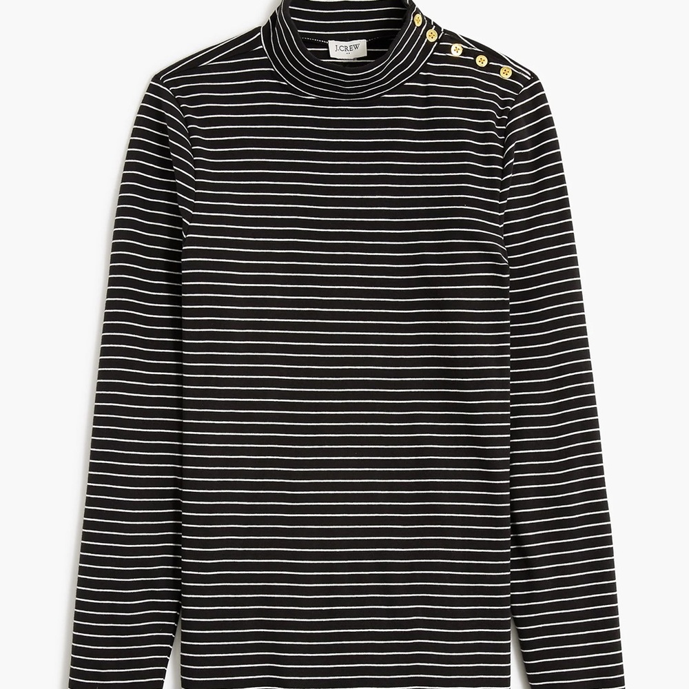 J. Crew Striped mockneck ribbed top